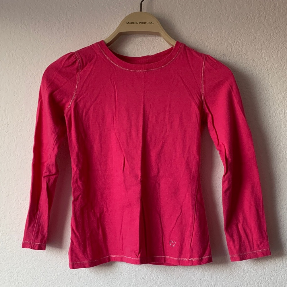 Vibrant Pink Long Sleeve Kids Tee